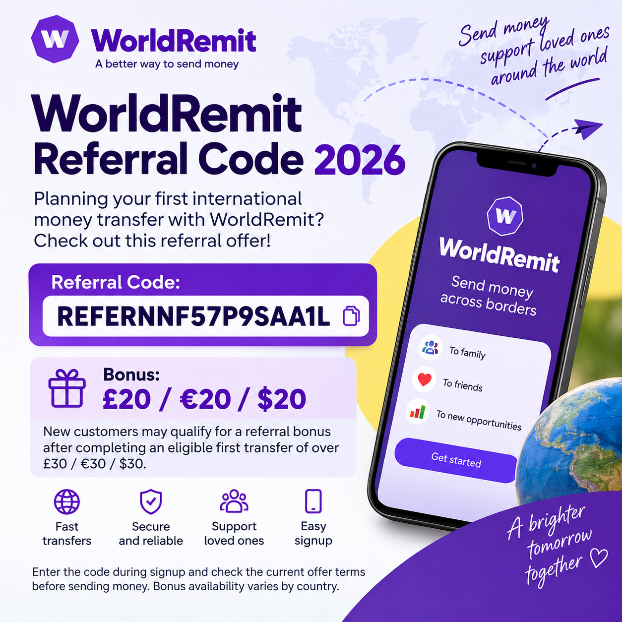 WorldRemit referral code 2026